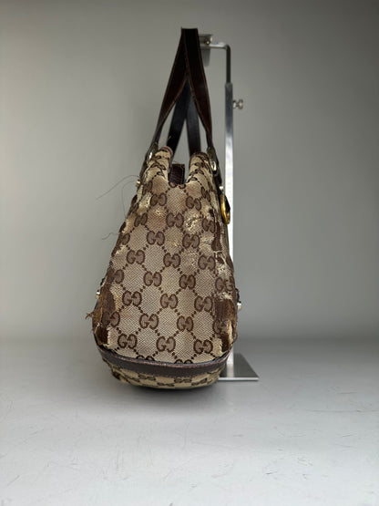 Vintage Gucci GG Supreme Shoulder Bag Late 1990s Beige Brown