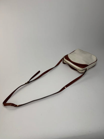 Sac vintage en cuir Bottega Veneta blanc marron