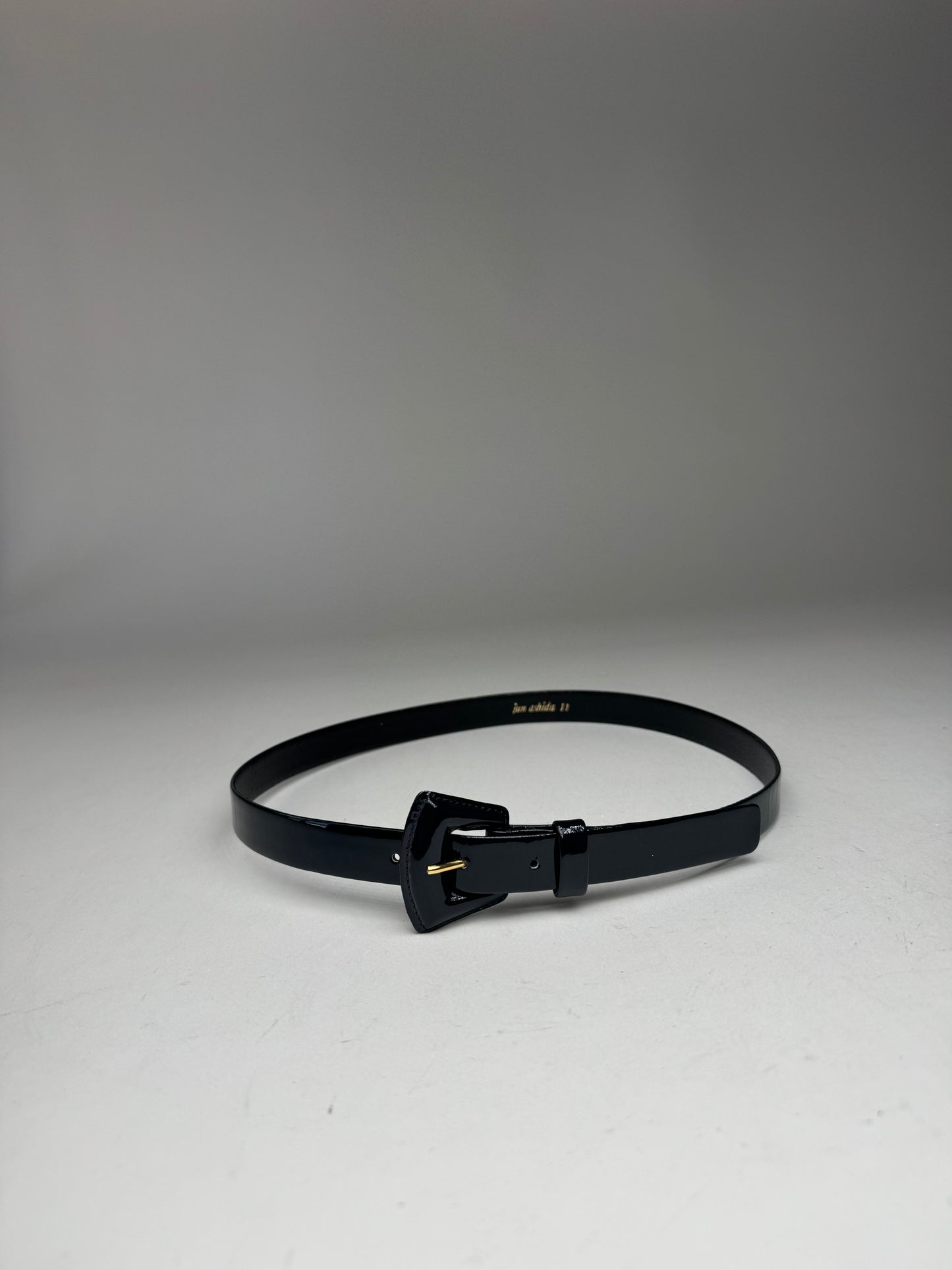 Vintage Iun Ashida Patent Leather Belt black