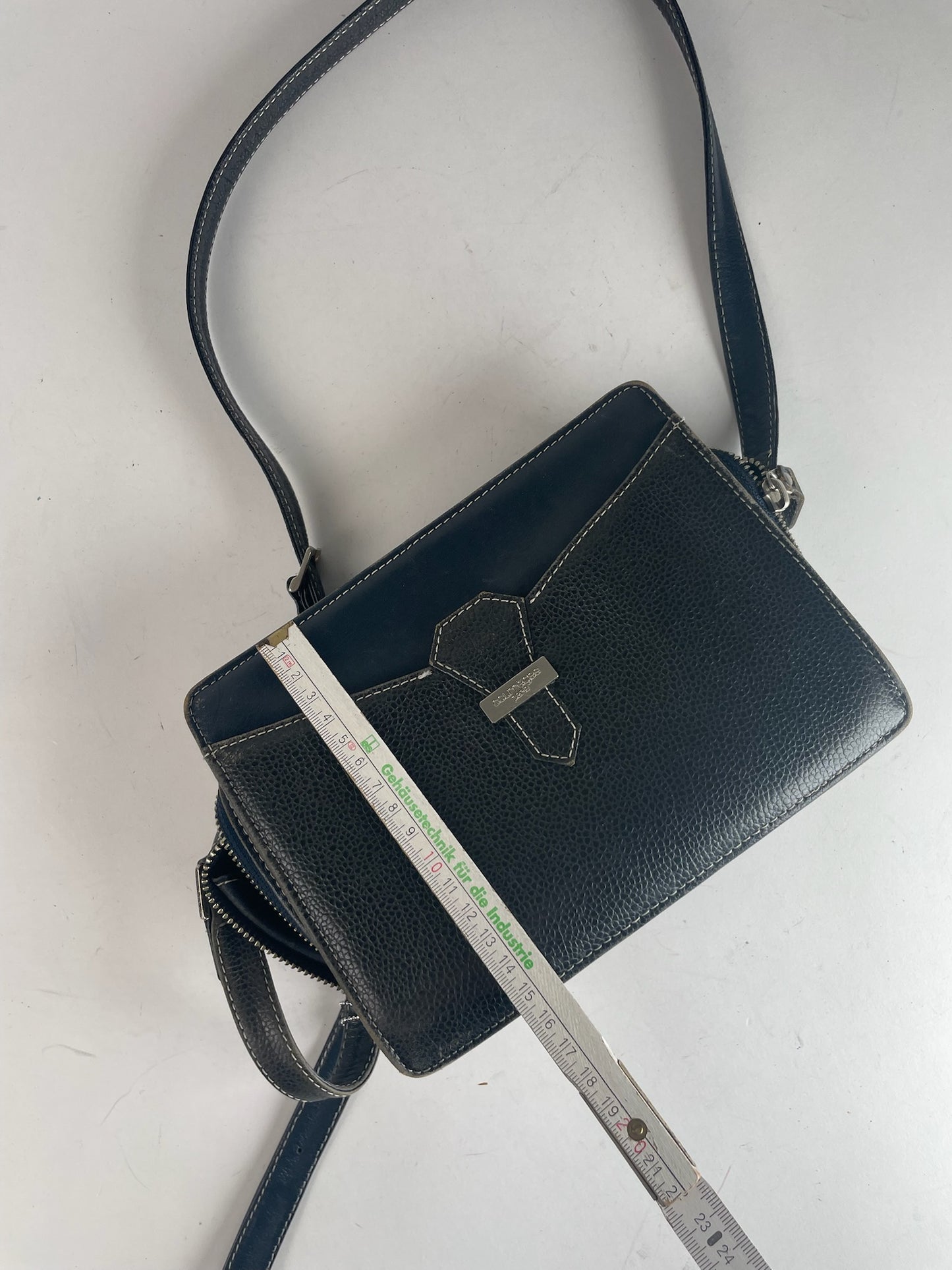 Vintage Courreges Paris Leather Bag Black