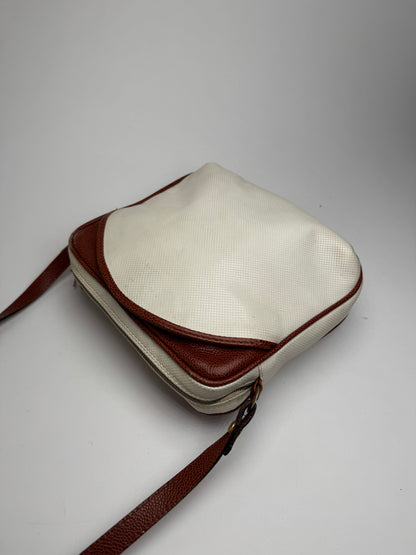 Sac vintage en cuir Bottega Veneta blanc marron