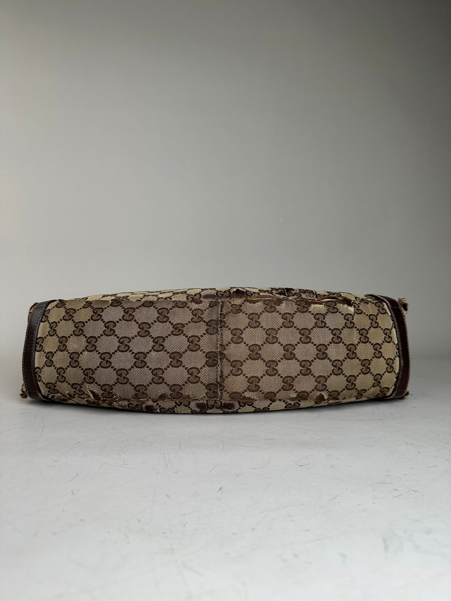 Vintage Gucci GG Supreme Shoulder Bag Late 1990s Beige Brown
