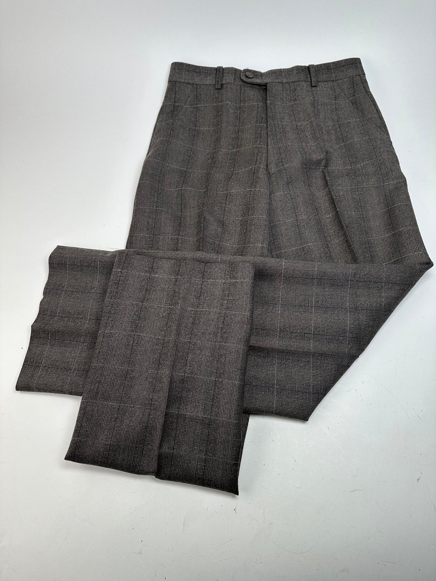 Vintage Dior Checked Wool Pants Anthracite
