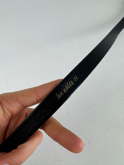 Vintage Iun Ashida Patent Leather Belt black