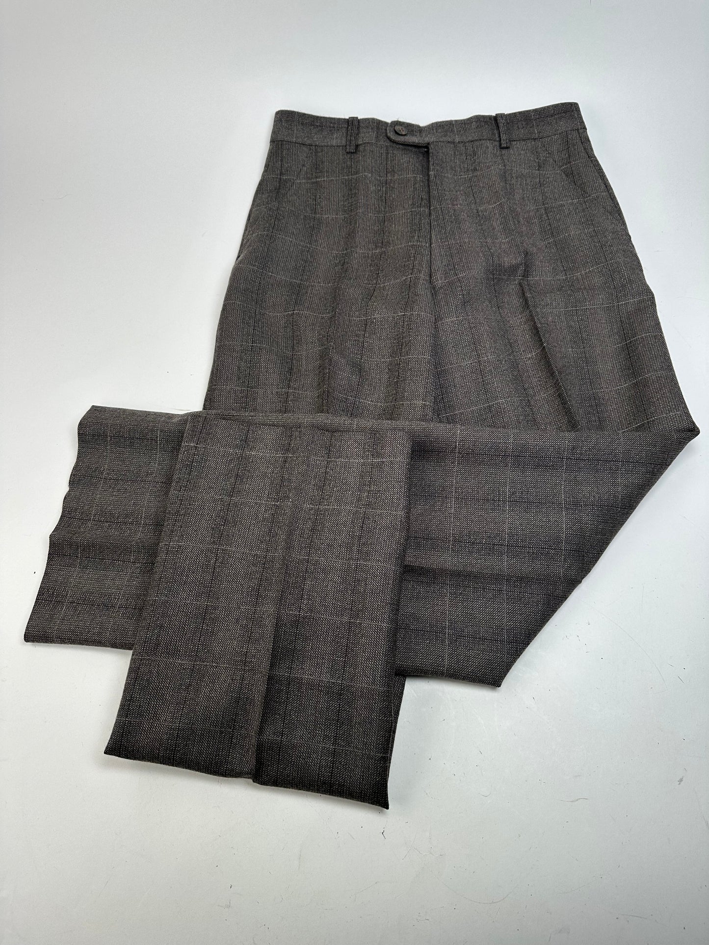 Vintage Dior Checked Wool Pants Anthracite