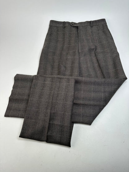 Vintage Dior Checked Wool Pants Anthracite