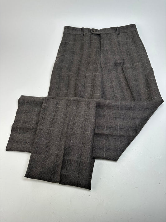 Vintage Dior Checked Wool Pants Anthracite