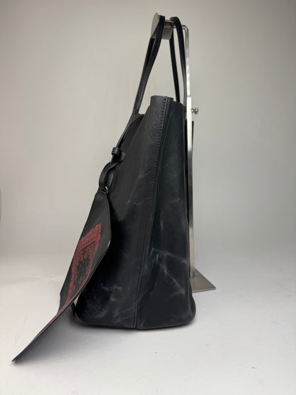 Vintage Givenchy Antigona Leather Tote Bag Black Abstract