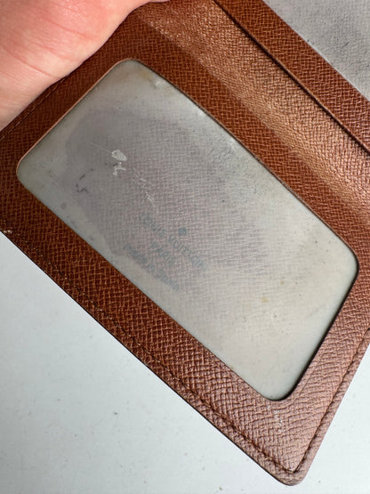 Vintage Louis Vuitton Leather Monogram Card Holder Brown