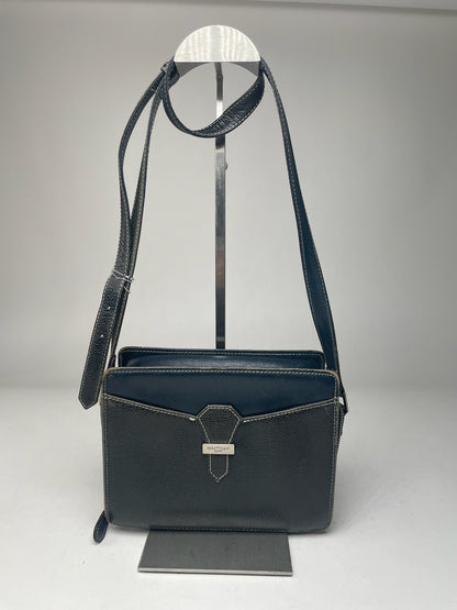 Vintage Courreges Paris Leather Bag Black