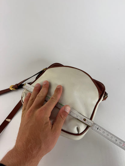 Sac vintage en cuir Bottega Veneta blanc marron