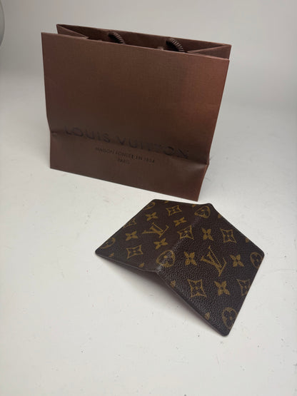 Vintage Louis Vuitton Leather Monogram Card Holder Brown