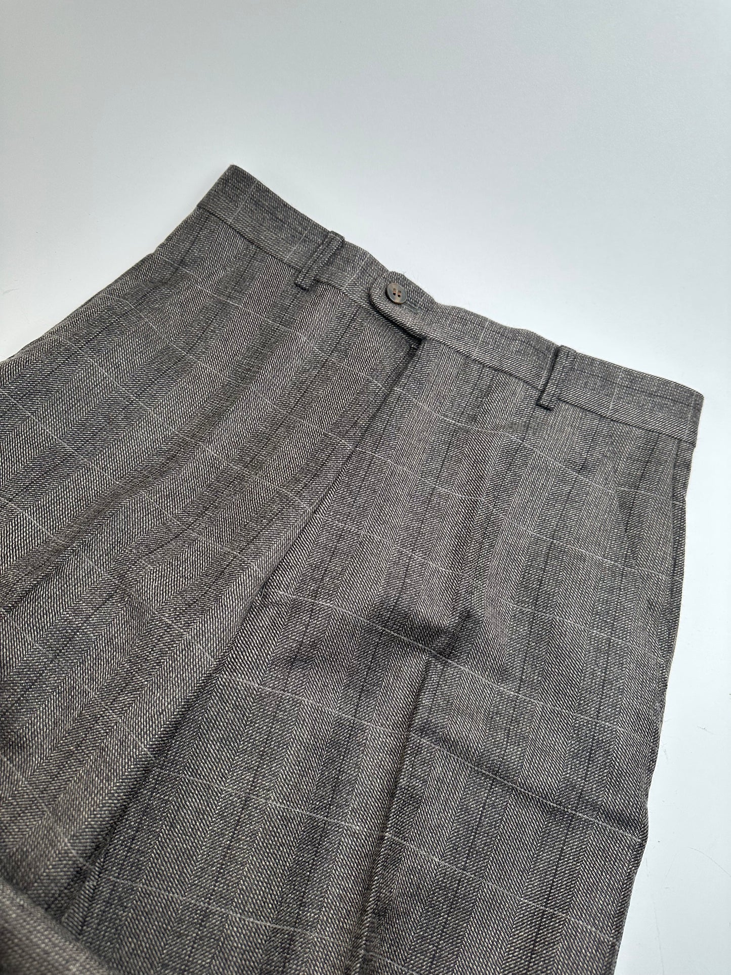 Vintage Dior Checked Wool Pants Anthracite