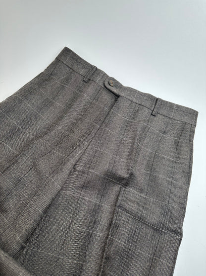 Vintage Dior Checked Wool Pants Anthracite