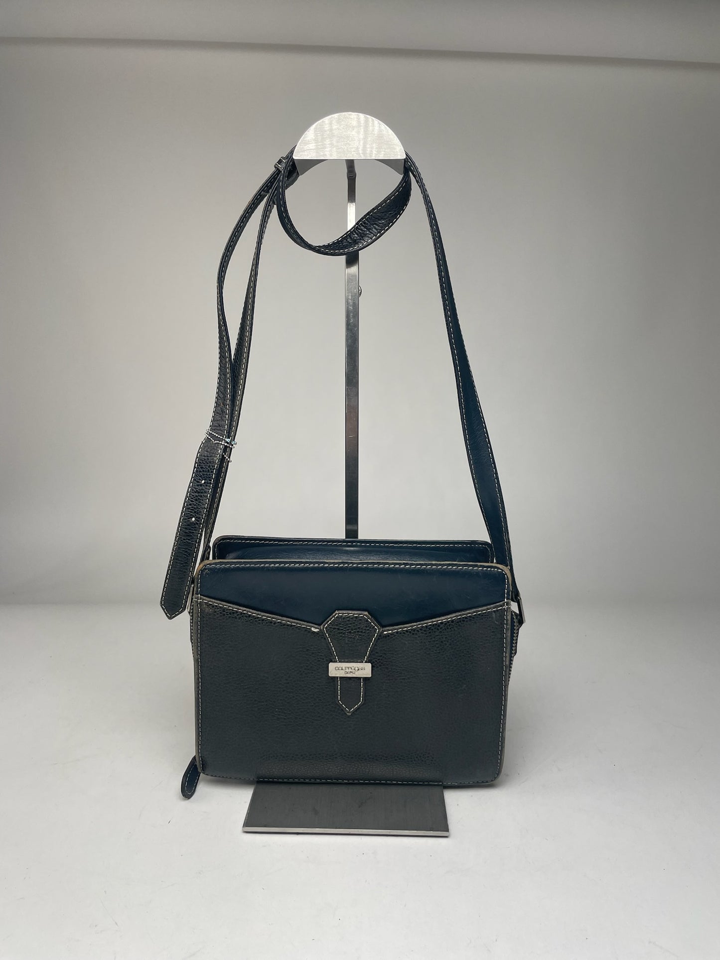 Vintage Courreges Paris Leather Bag Black