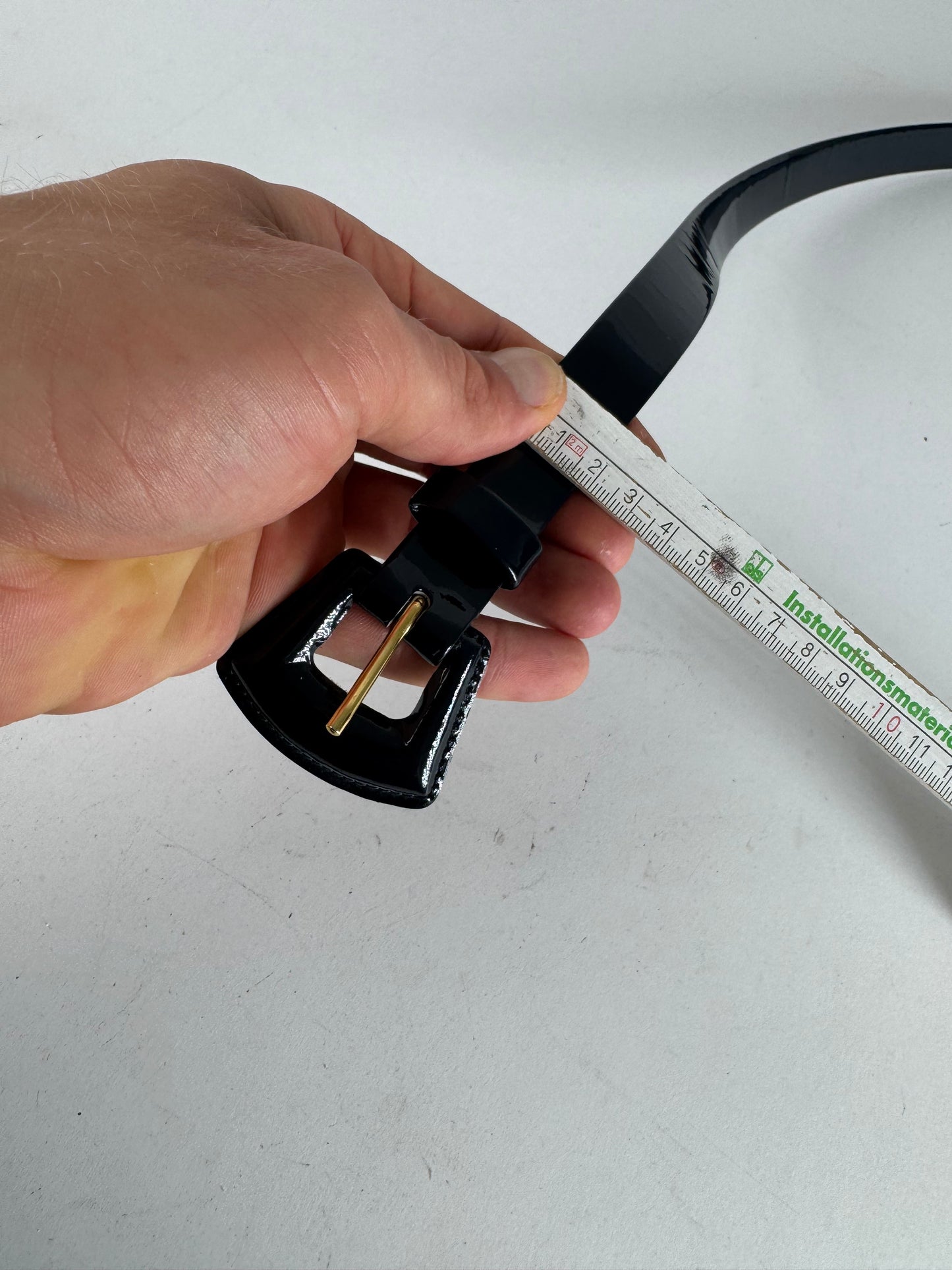 Vintage Iun Ashida Patent Leather Belt black