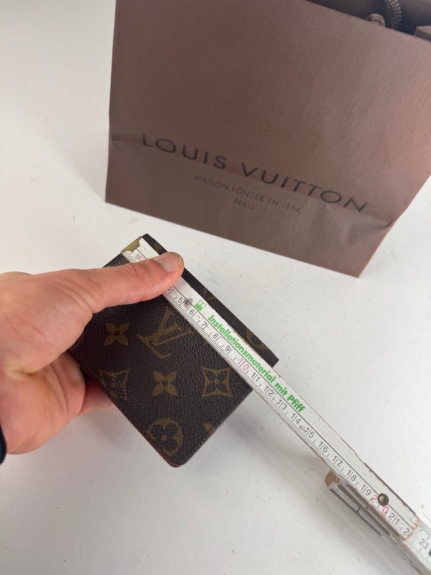 Vintage Louis Vuitton Leather Monogram Card Holder Brown