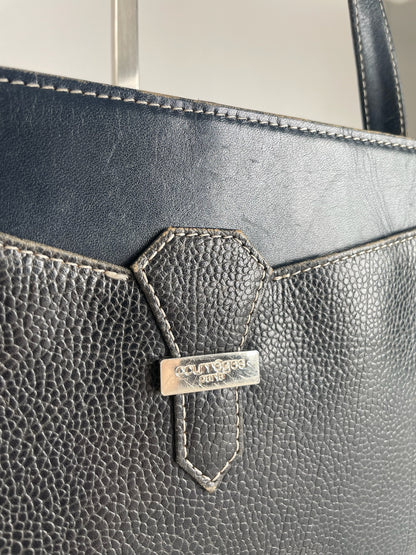 Vintage Courreges Paris Leather Bag Black