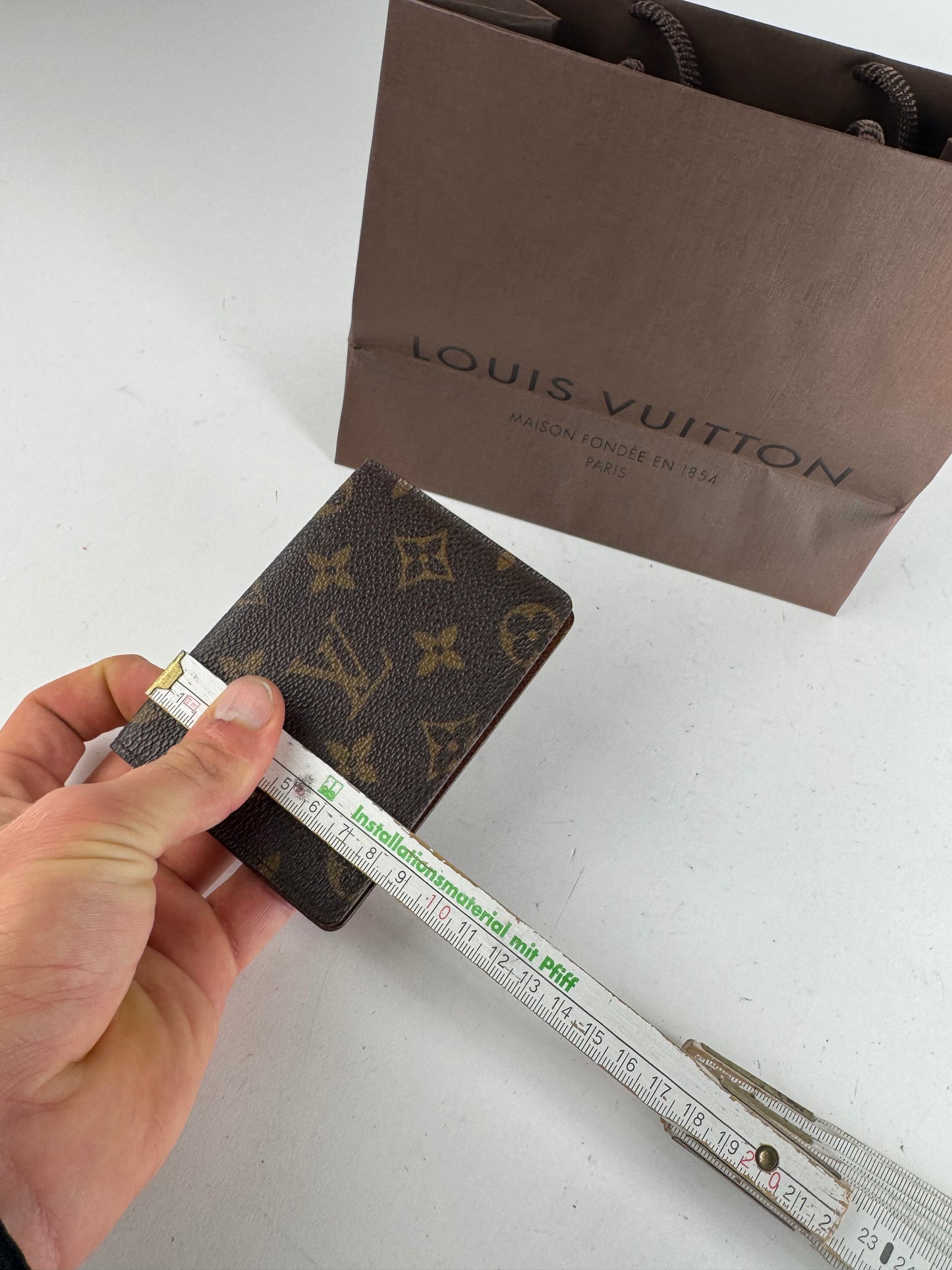 Vintage Louis Vuitton Leather Monogram Card Holder Brown