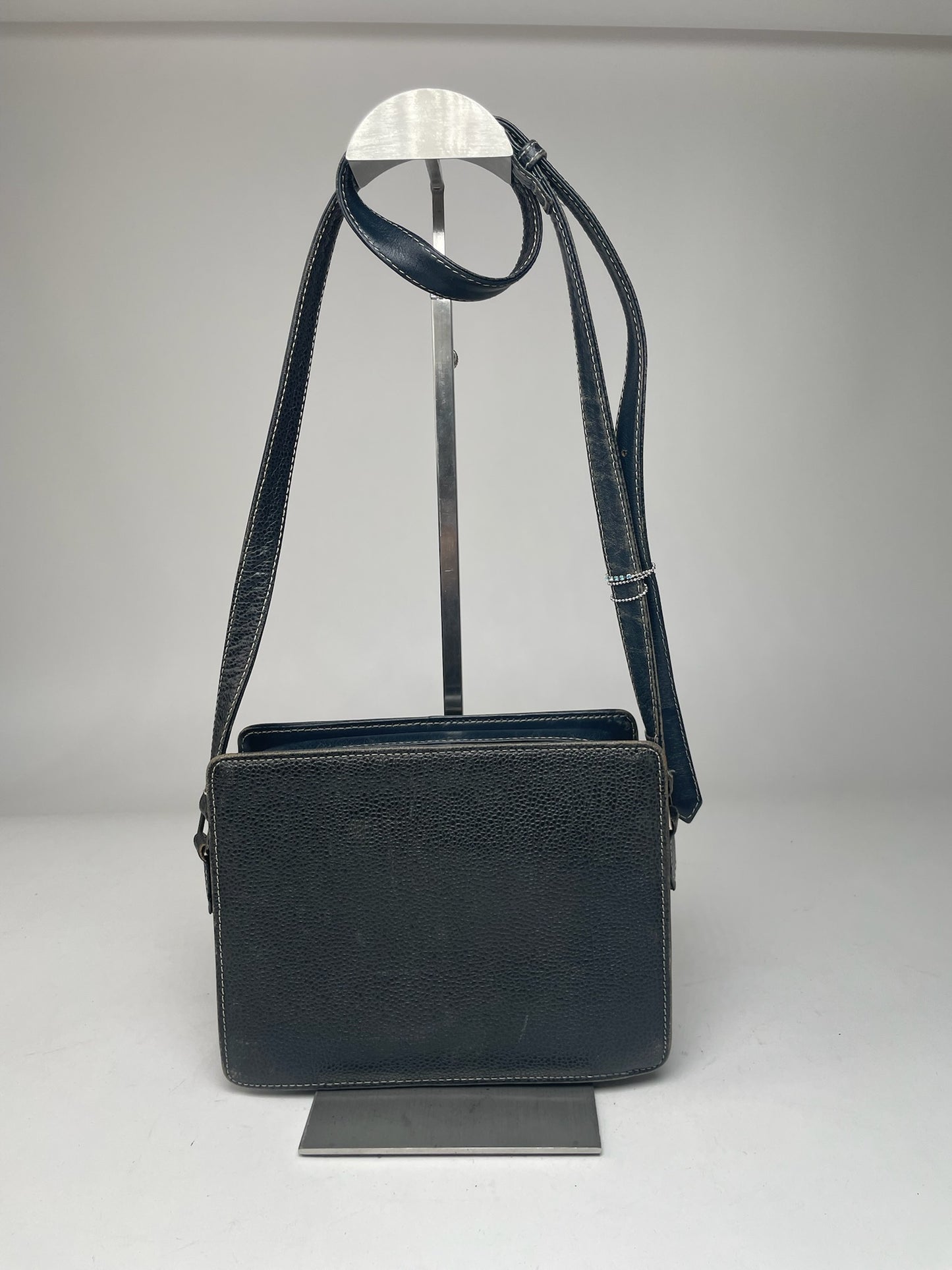 Vintage Courreges Paris Leather Bag Black