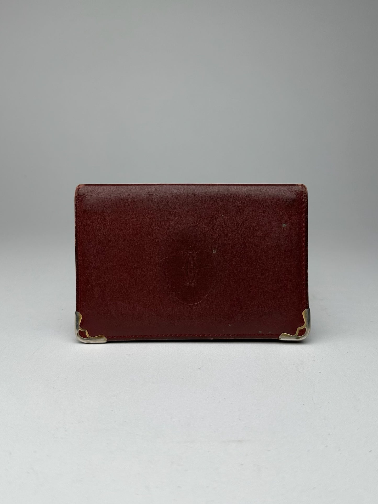 Vintage Cartier Leather Card Holder Burgundy