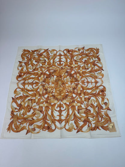 Vintage MCM Scarf White Gold