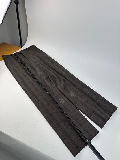 Vintage Dior Checked Wool Pants Anthracite