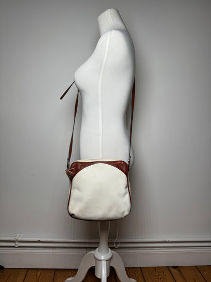 Sac vintage en cuir Bottega Veneta blanc marron