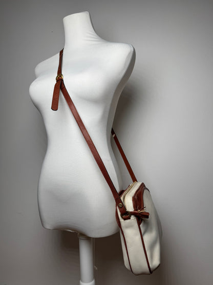Sac vintage en cuir Bottega Veneta blanc marron