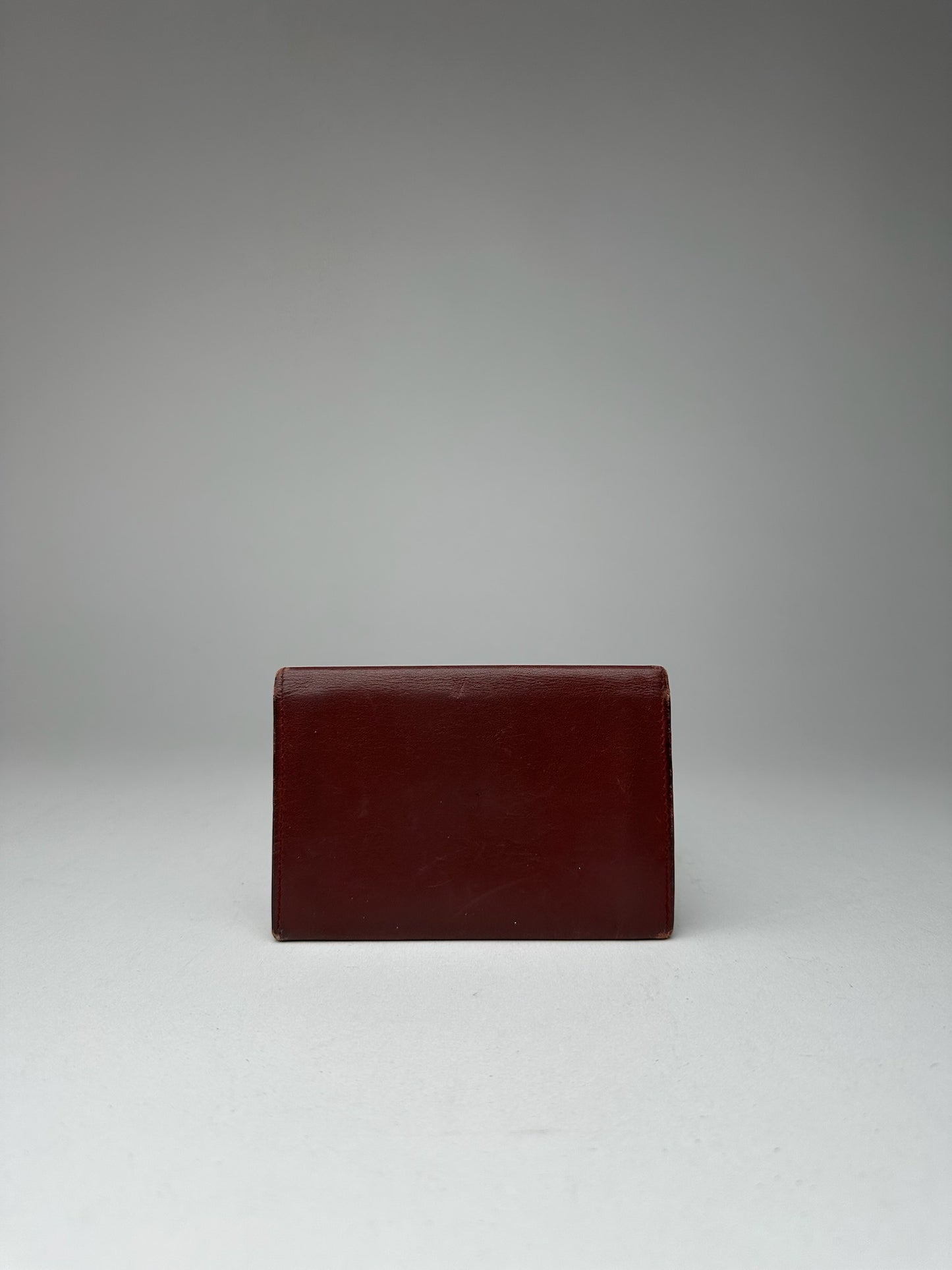 Vintage Cartier Leather Card Holder Burgundy