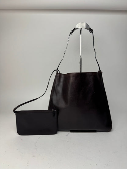 Vintage Gucci By Tom Ford Leather Tote Bag Brown