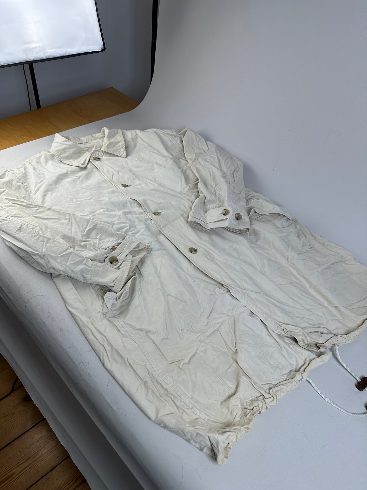 Vintage Yves Saint Laurent Men's Nylon Coat Cream L