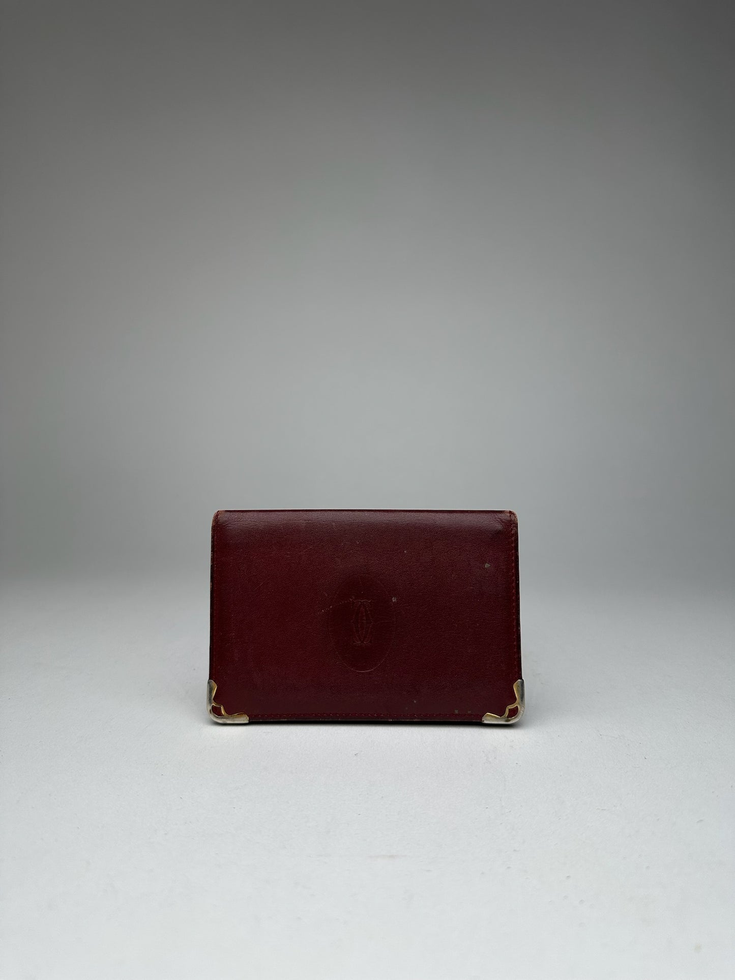 Vintage Cartier Leather Card Holder Burgundy