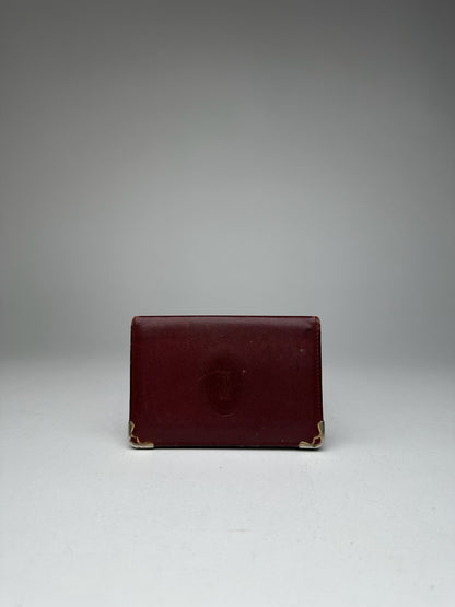 Vintage Cartier Leather Card Holder Burgundy