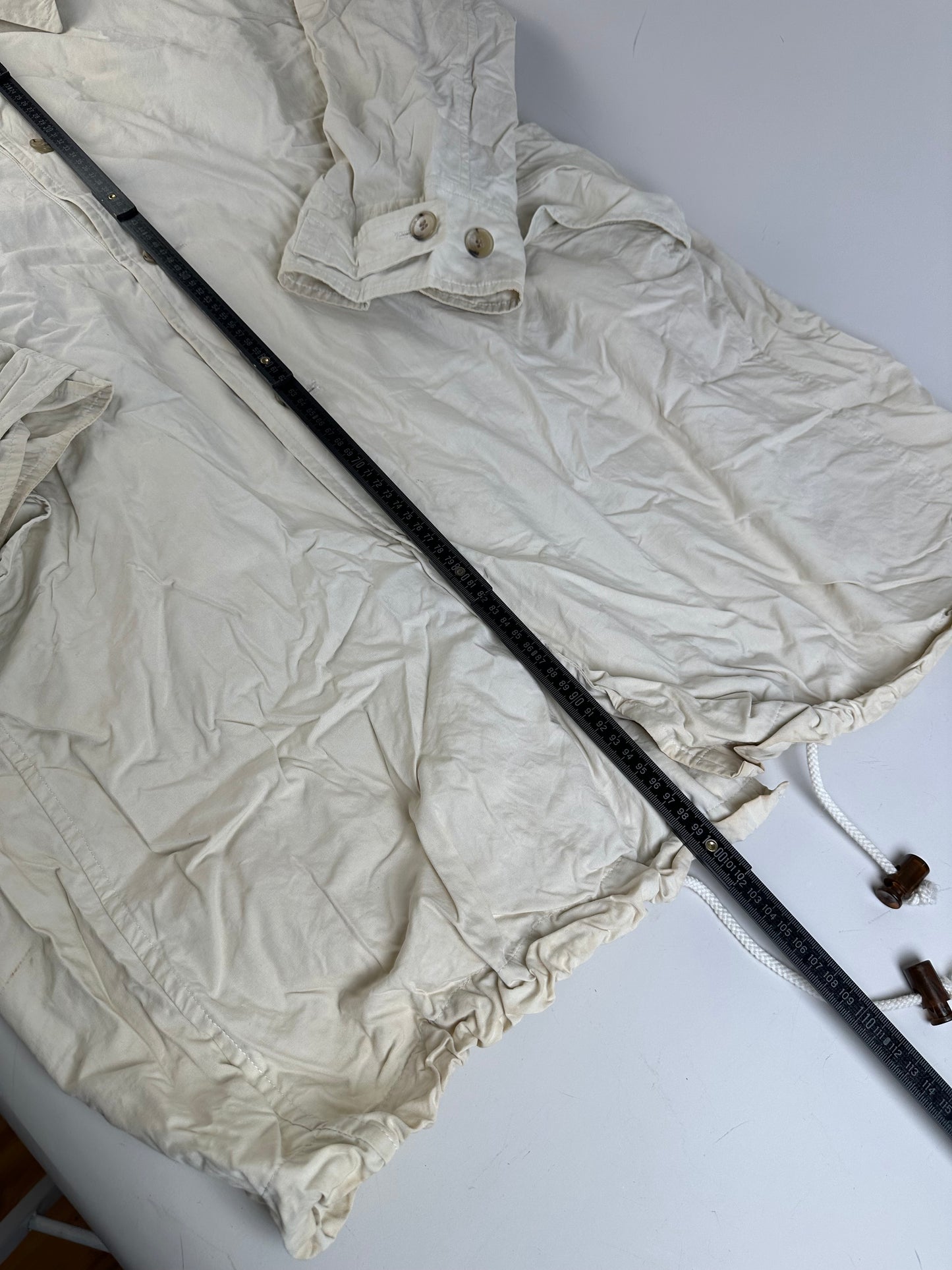 Vintage Yves Saint Laurent Men's Nylon Coat Cream L