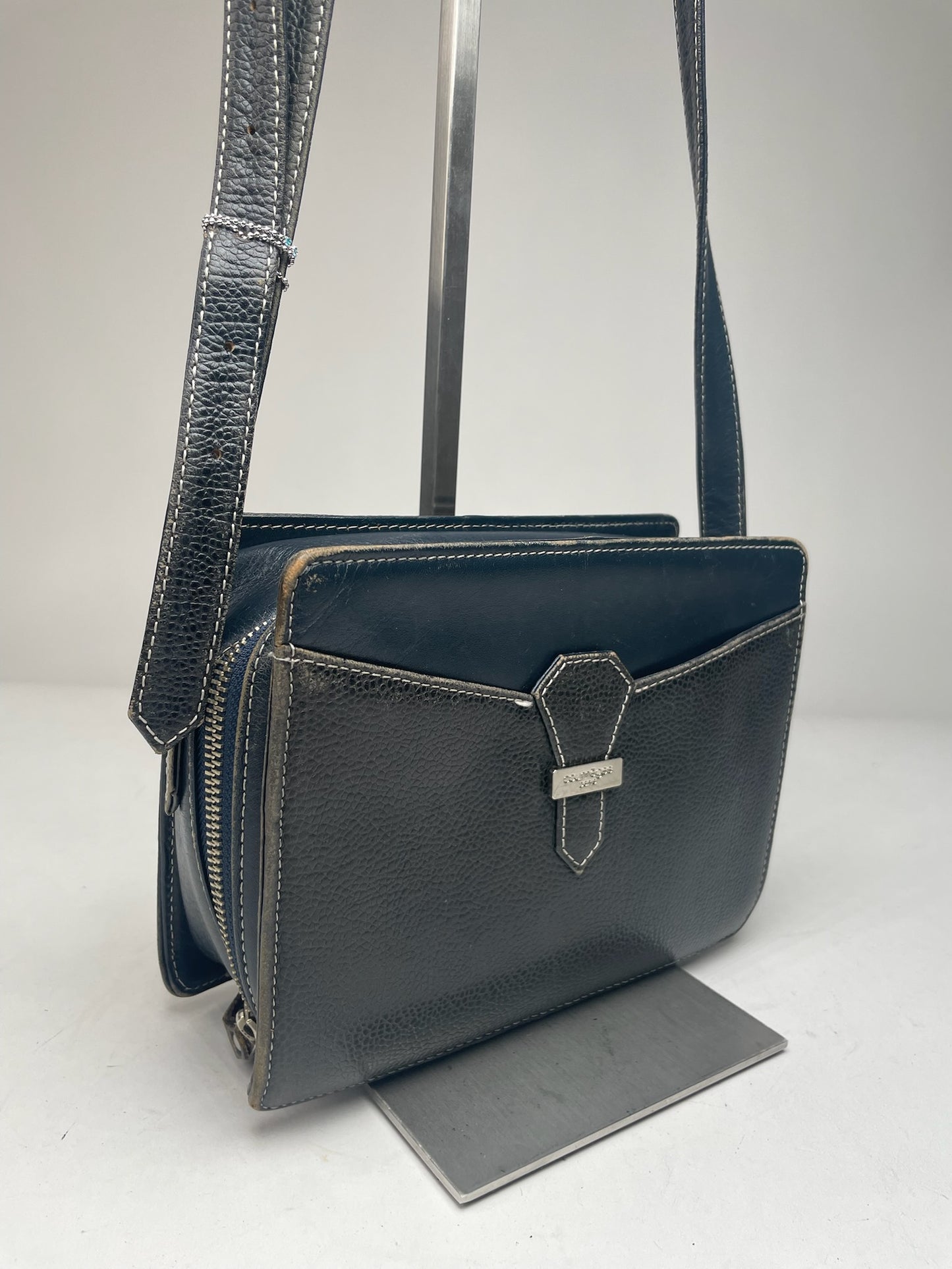 Vintage Courreges Paris Leather Bag Black