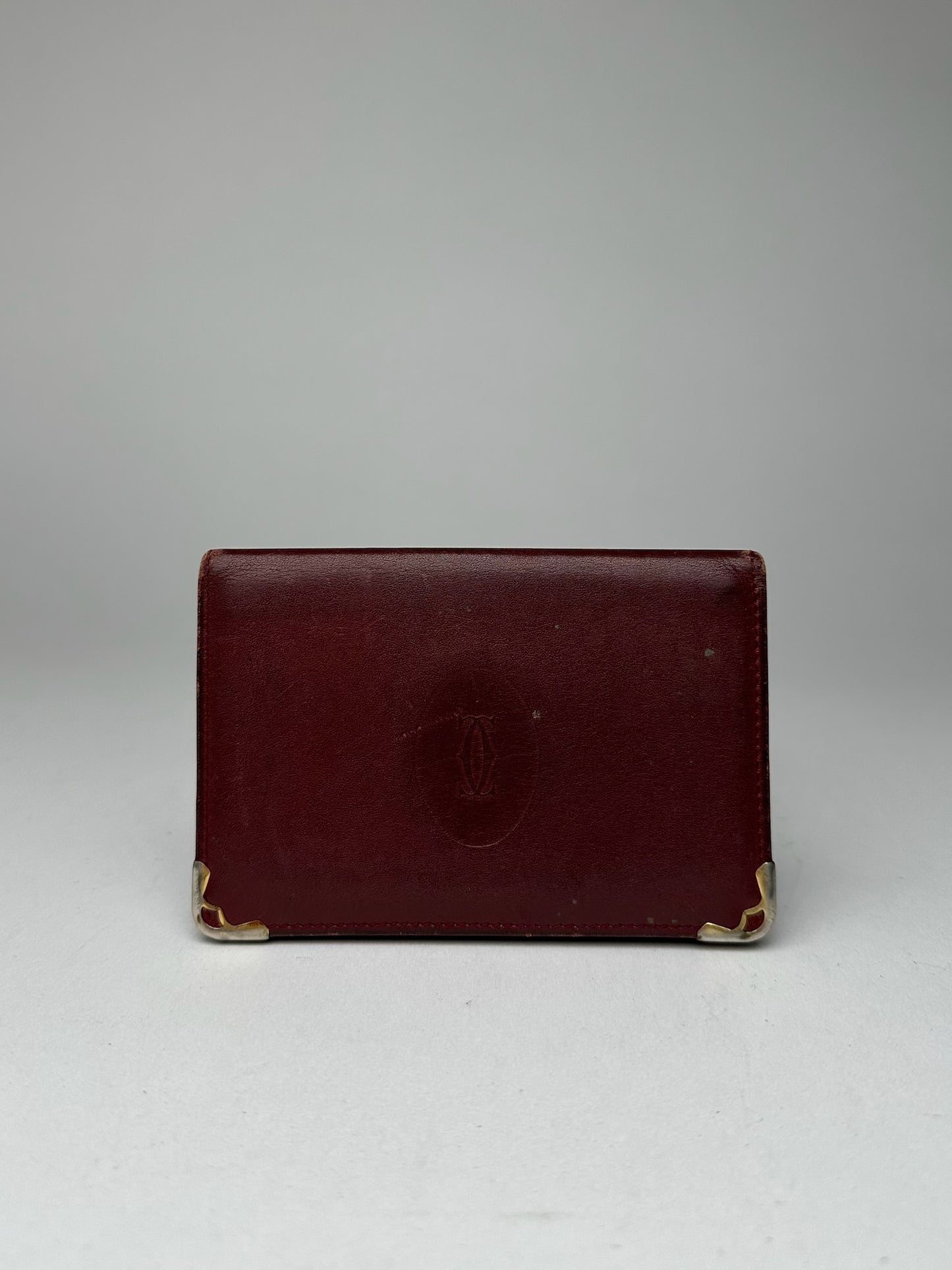 Vintage Cartier Leather Card Holder Burgundy