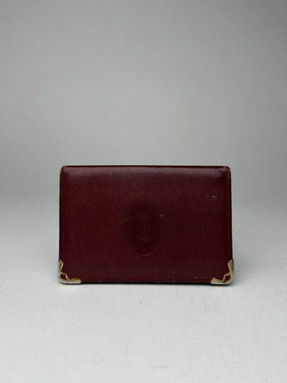 Vintage Cartier Leather Card Holder Burgundy