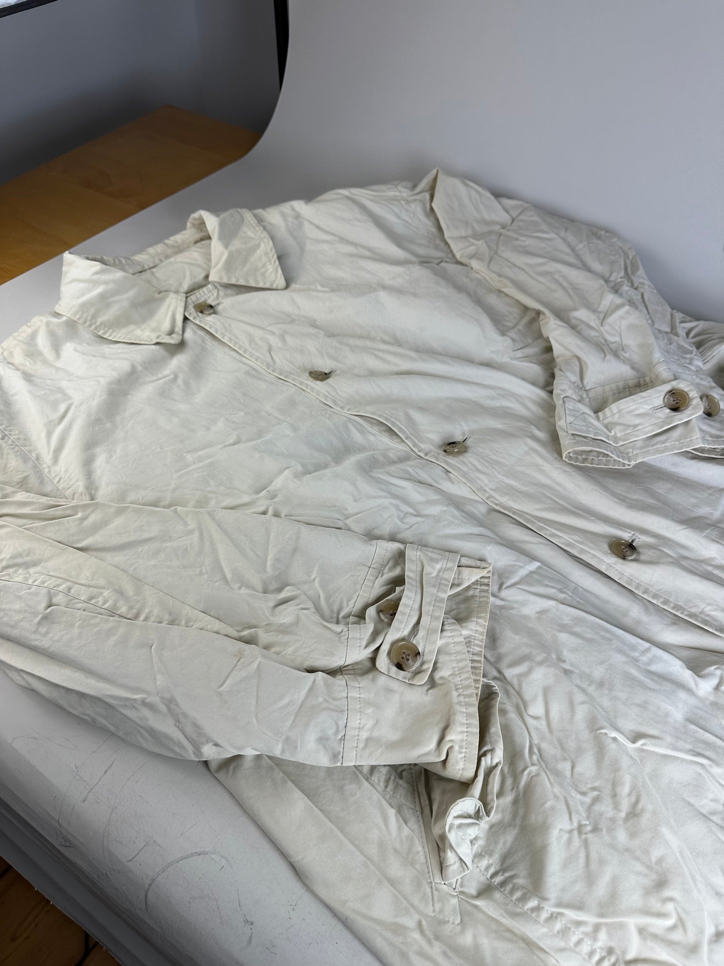 Vintage Yves Saint Laurent Men's Nylon Coat Cream L