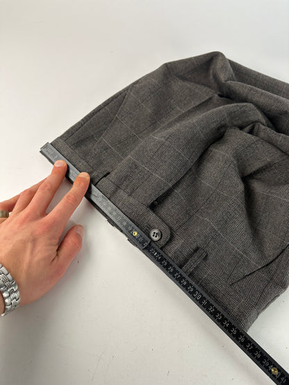 Vintage Dior Checked Wool Pants Anthracite