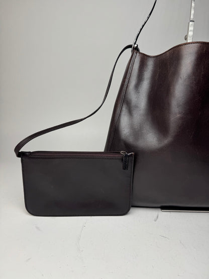 Vintage Gucci By Tom Ford Leather Tote Bag Brown