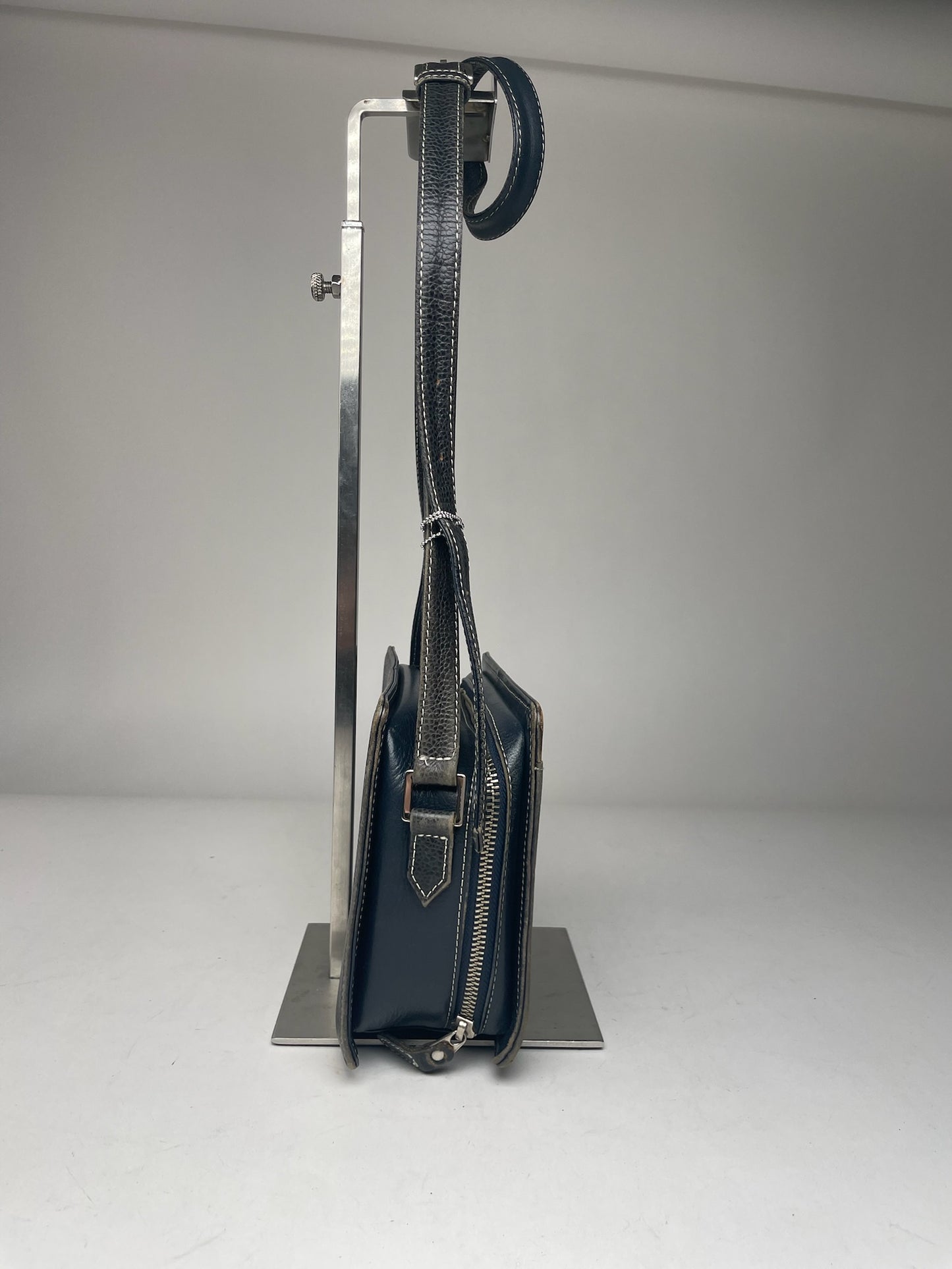 Vintage Courreges Paris Leather Bag Black