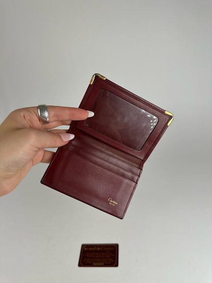 Vintage Cartier Leather Card Holder Burgundy