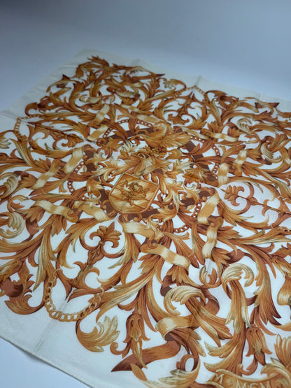 Vintage MCM Scarf White Gold