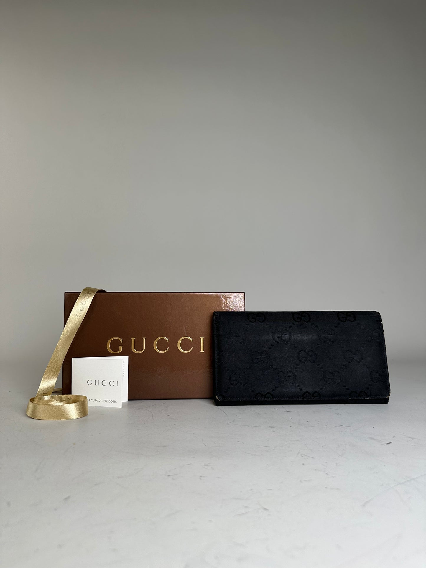 Vintage Gucci GG Supreme Wallet Black Silver