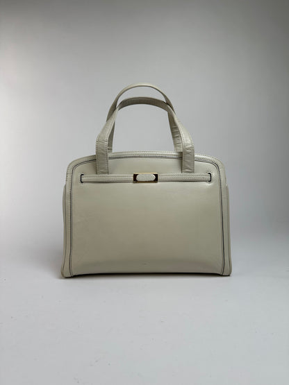 Vintage Chloé Structured Top-Handle Bag Late 1990s Light Grey