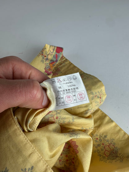 Vintage Etro Floral Paisley Cotton Tunic Dress Yellow M