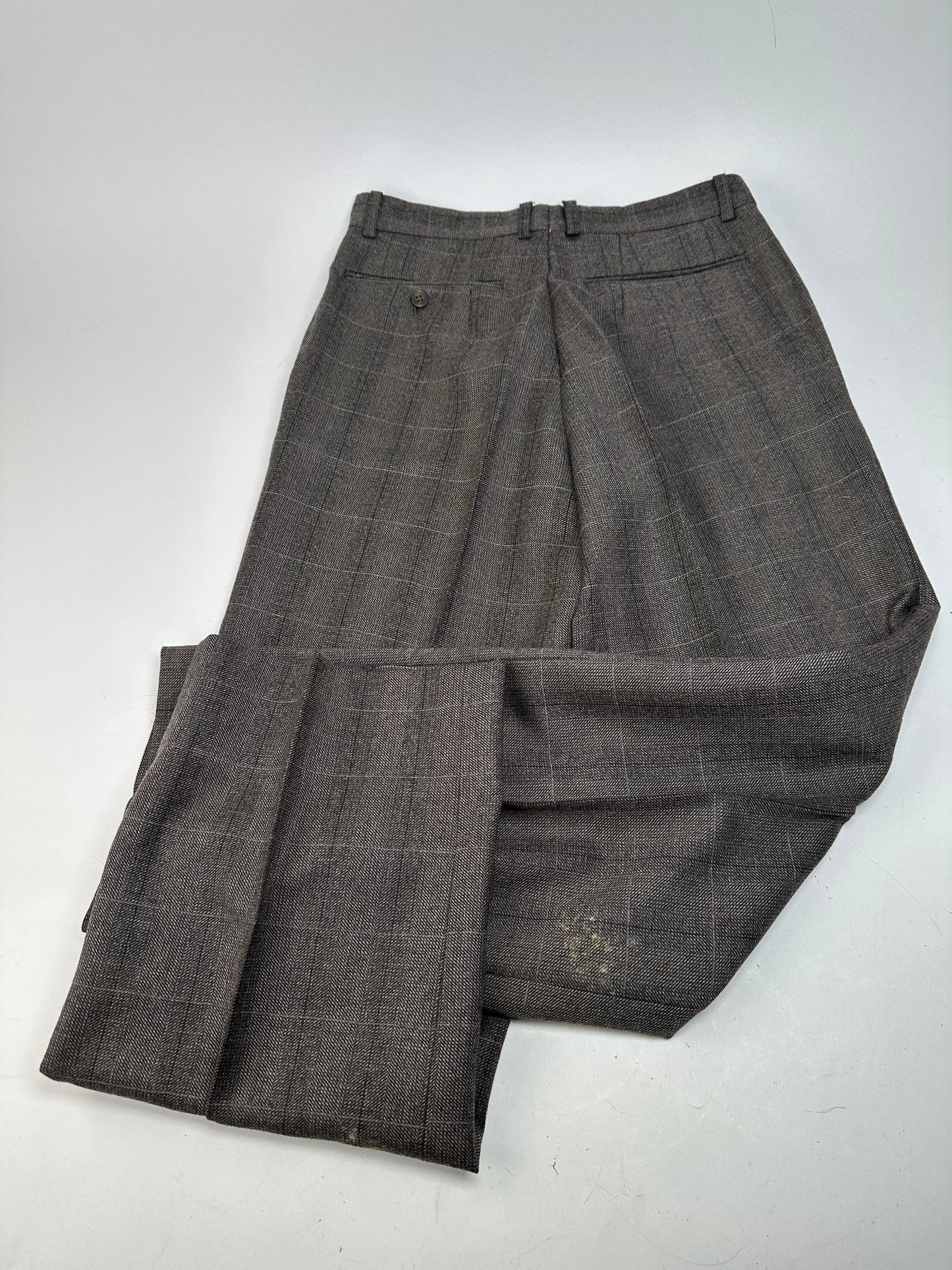 Vintage Dior Checked Wool Pants Anthracite