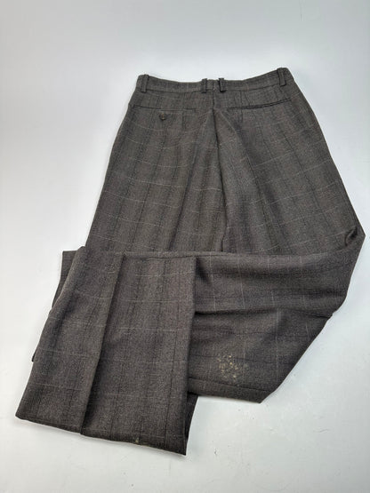 Vintage Dior Checked Wool Pants Anthracite
