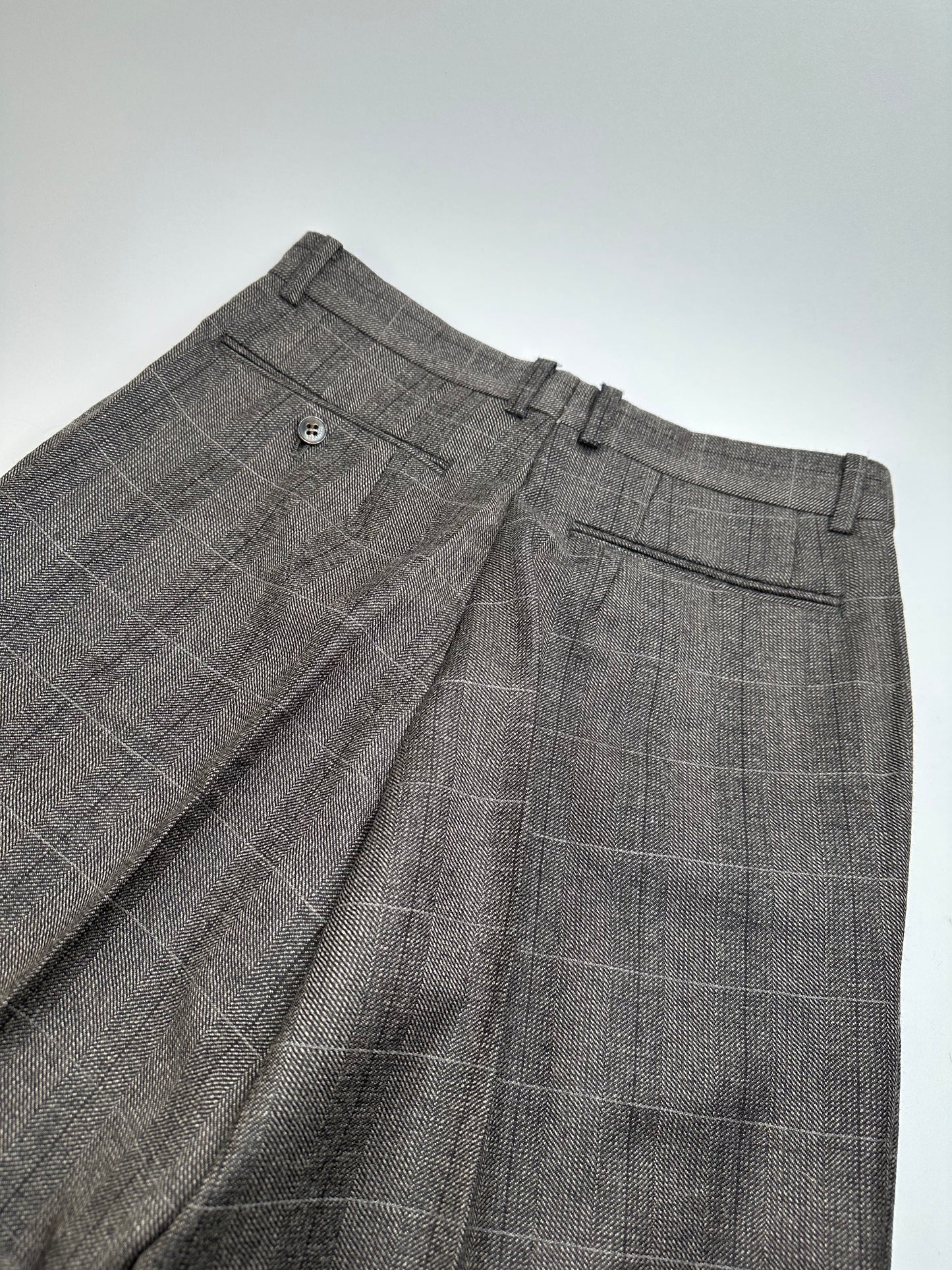 Vintage Dior Checked Wool Pants Anthracite